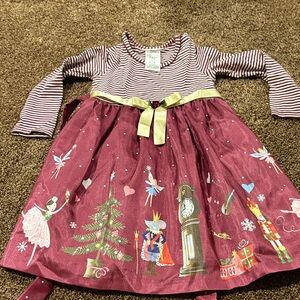 Bonnie Jean Burgundy and Gold Kids Dress